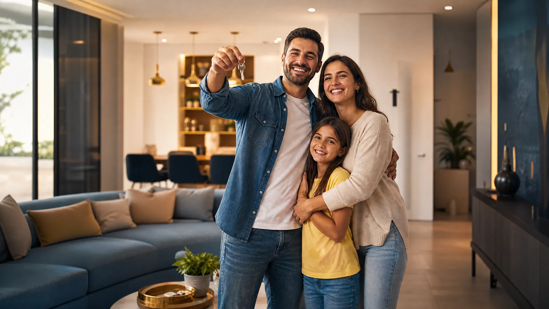 Família realizando sonho de casa própria